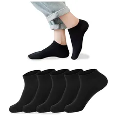 [Josnown] 靴下 レディースくるぶし 5足セット 高級綿 吸汗防臭 ショートソックス アンクル スポーツソックス 22.0-25.0 0
