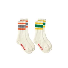 [ホカロン] 靴下 レディース ラインソックス パイル 21.5-24.5cm 2足セット 1