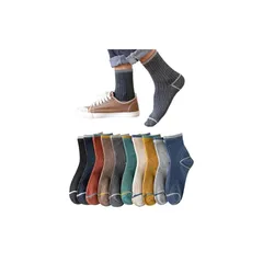 [Yazon] 靴下 メンズ 秋冬 カラフルソックス スポーツ 綿 通気吸汗 10足セット 靴下 おしゃれ カジュアル 冬用 防寒くつした 男性用 ビジネス クルーソックス 春夏秋冬くつ下 滑り止め 24-28cm（ 紳士ギフト） 0