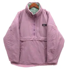 ジャバ java 別注 リバーシブル ハーフジップ ナイロン ボア ブルゾン パープル グリーン 紫 緑 S jv1070054