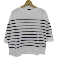 コムサイズム 半袖Ｔシャツ トップス 五分袖 ボーダー柄 レディース 9サイズ 白×黒 COMME CA ISM 【中古】