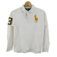 ポロバイラルフローレン ポロシャツ トップス 長袖 ビッグポニーロゴ キッズ 男の子用 M(10-12)サイズ 白 Polo by Ralph Lauren 【中古】