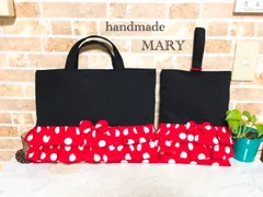 赤白ドット ２段フリルのレッスンバッグとシューズバッグ