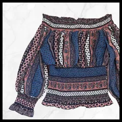 VENUS オフショルブラウス Lサイズ 総柄 ボヘミアン調