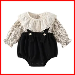 【数量限定】北欧風 花柄 百日祝 可愛い 赤ちゃん フリル襟 おしゃれ カバーオール ボディースーツ 結婚式 フォーマル 出産祝い ブラウス 長袖 セレモニー 長袖 新生児 ２点セット 子供服 ロンパース 女の子 春秋 ベビー服 PF9019 [SLINX]