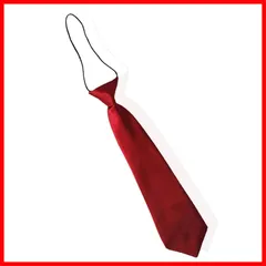 【特価商品】弾性 子供 調節可能 簡単 ビジネス ブラック 卒業式 ワンタッチ 制服 キッズ用 メンズ ネクタイ （ワインレッド） [Ginhkok]