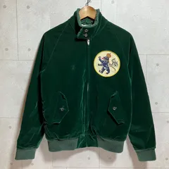 Gauntlets ガントレッツ ベロア バラクーダ ジャケット ブルゾン アウター S チェック ボア パッチ グリーン 緑 メンズ SG351-2