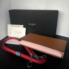 新品 未使用品 ポールスミス Paul Smith ネックポーチ スマホ ショルダーバッグ 財布 スマホポーチ スマホフォルダー レザー ブラウン