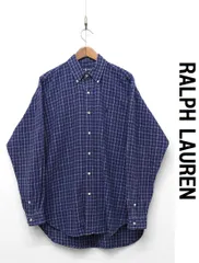 W198/ヴィンテージ 90s RALPH LAUREN 長袖チェックシャツ M