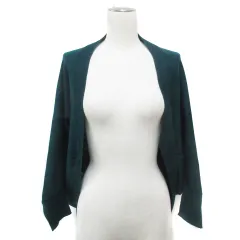 グローブ grove ニットカーディガン ロング丈 ドルマンスリーブ 前開き 無地 M ダークグリーン 緑 /FF19