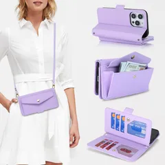 新品 【Hamany】 対応 iPhone 14 pro ケース 手帳型 スマホ ショルダー アイホン14プロケース カード収納 大容量 スマホケース iphone 14 pro スタンド機能 財布型 耐衝撃 耐久性 全面保護 女性 肩がけ 首掛け 斜め掛け