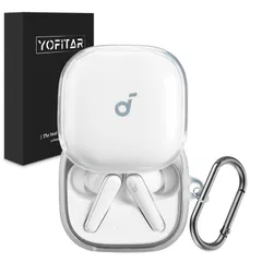 新品 [YOFITAR] for Anker Soundcore Liberty 5 ケース クリア Soundcore Liberty 5カバー TPU製 全面保護 落下防止 キズ防止 耐衝撃 装着充電可能 軽量小型 カラビナ付き Soundcore Lib