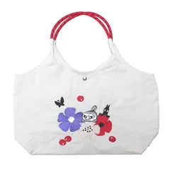 【新品】 [ムーミン] 公式正規品 トートバッグ エコバッグ 大容量 大きい レディース 刺繍 かわいい RMPK-01 [ノベルティ付き][おまけ付き] (クールグレー(ミイ)) 1