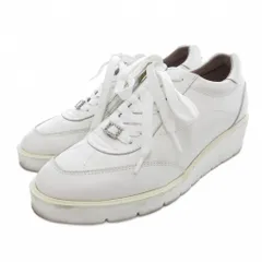 かねまつ　スニーカー　23cm 銀座かねまつ ホワイトレザー スニーカー 23.5cm - メルカリ