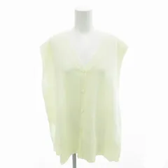 グリーンレーベルリラクシング ユナイテッドアローズ green label relaxing タグ付き ニット カーディガン リネン混 ノースリーブ F アイボリー /HO