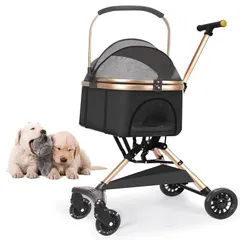 JZOOOZ ペットカート 分離型 犬用ベビーカー （サイズ：56x33x92cm) 前輪360°回転 キャスター付き 組み立て簡単 軽量 通気 折りたたみ式 取り外し可能 犬用カート収納簡単 多機能 収納 大容量 高耐荷重 猫 犬用 小型犬 中型犬 外出 1