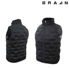 BRAIN ブレイン [シームレス ヒーターベスト]ヒーター内蔵可能型中綿入り防寒ベスト(立ち襟)　[スイッチ付きヒーターパッド&バッテリー付き] BR-033