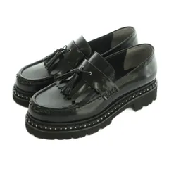 美品　ユナイテッドアローズ (35h) キルトタッセルローファー　スタッズ　黒 UNITED ARROWS ユナイテッドアローズ キルトタッセルローファー 厚底