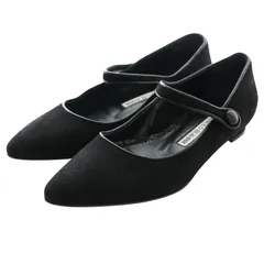 MANOLO BLAHNIK フラットシューズ メリージェーン 37.5 黒 中古・古着通販】Manolo Blahnik (マノロブラニク) Campari patent