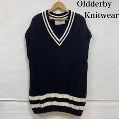 Oldderby Knitwear オールダービーニットウェア ベスト Vネック ケーブル ニット セーター イギリス製
