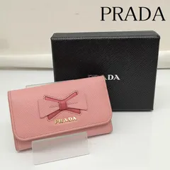 PRADA プラダ キーケース 6連キーケース レザー サフィアーノ フィオッコ  リボン