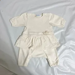 familiar ファミリア サイズ60 ロンパース ホワイト セレモニードレス　お宮参り　退院着　女の子 可愛い 新生児　お花　ベビードレス　赤ちゃん　出産