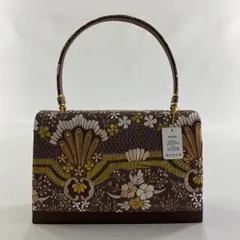 和装バッグ 優品 フォーマル 金鷲 草花 刺繍 金糸 灰紫 正絹 和装小物  【中古】
