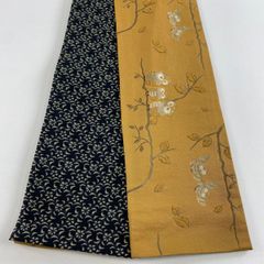 袋帯 美品 名品 落款あり 小堀三千尋 葡萄唐草 霞 金糸 金銀彩 緑 全通 正絹 中古