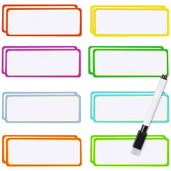 新品 マグネットシート 8色 80x30x1.5mm ホワイトボード 磁気ラベル ネームプレートラベル ホワイトボード シート 強力マグネット 磁石 シート 冷蔵庫マグネットラベル 名札ラベル 防水 繰り返し利用 事務所 倉庫 学校 スケジュール管理 16枚入