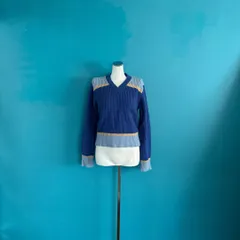 1470 ユニクロ×MARNIマルニ コラボVネックニット ブルー　Lサイズ
