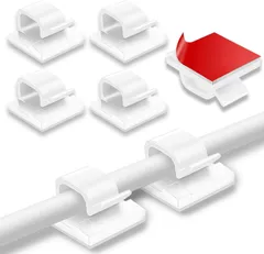 新品 ケーブルクリップ 50個/100個セット 配線整理 机上収納用 自己粘着型 ワイヤークリップ 強力両面テープ オフィス・デスク周り整理に最適 (白 100個)