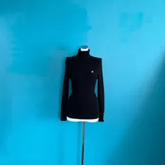 1153 CASTELBAJAC カステルバジャック 100%ウール リブタートル 黒