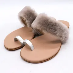 エミュー フラットサンダル ファー ブランド 靴 レディース 23サイズ ベージュ EMU Australia 【中古】のサムネイル