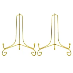 皿立 アイアン 写真立て 本立て プレートスタンド 8号 ゴールド (2 Artliving 個セット)