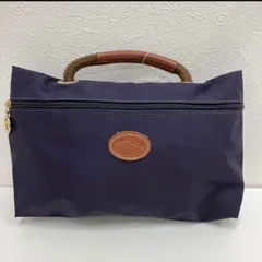 4476　LONGCCHAMP ロンシャン　ハンドバッグ　ミニバッグ　パープル系　ナイロン　軽量　ポーチバッグ　ワンハンドル