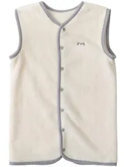 新品 [アクア] mofua (モフア) 2Wayスリーパー ベビーSサイズ (50-70cm) あったか 寝冷え防止 ベビー用 着る毛布 プレミアムマイクロファイバー ベスト アイボリー×グレー 50712208