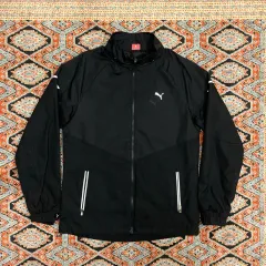 プーマ ブラック ウィンドブレーカー ジップアップ ジャケット レディースM
