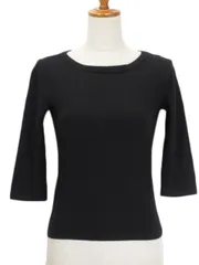 アンタイトル UNTITLED セーター ニット ボートネック 七分袖 ウール 2 黒 ブラック