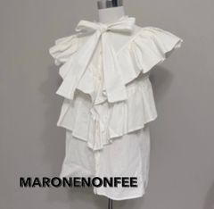 マーロンエノンフィ フリルブラウス 白ブラウス フリル襟 ボウタイ 