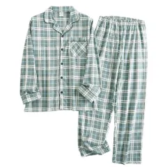 パジャマ メンズ 綿100% 起毛 長袖 長ズボン 上下セット 暖か ゆったり ネル生地 コットン 柔らか 大きいサイズ 部屋着 寝巻き プレゼント  赤 青 緑 紺 pjm1