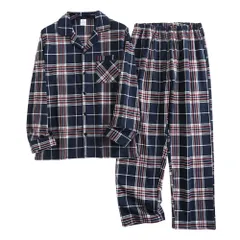 パジャマ メンズ 綿100% 起毛 長袖 長ズボン 上下セット 暖か ゆったり ネル生地 コットン 柔らか 大きいサイズ 部屋着 寝巻き プレゼント  赤 青 緑 紺 pjm1