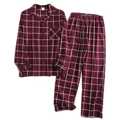 パジャマ メンズ 綿100% 起毛 長袖 長ズボン 上下セット 暖か ゆったり ネル生地 コットン 柔らか 大きいサイズ 部屋着 寝巻き プレゼント  赤 青 緑 紺 pjm1