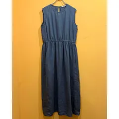 リネン100% 23区 LIBECO ノースリーブワンピース ギャザー 38  【送料込み】