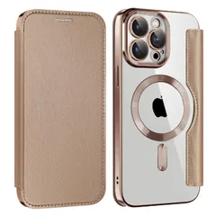 新品　max ケース 手帳型 magsafe対応 pro 6.7インチ 背面 透明 クリア 財布型 アイフォン 14 14 プロマックス ケース マグセーフ 手帳 ワイヤレス充電対応 カード入れ PU革 レザー 【REHOOF】iPhone スマホケース 軽量