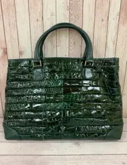 クロコダイル　鰐皮　　ダークグリーン　ハンドバッグ 楽天市場】【4h限定20%off】クロコダイル ハンドバッグ 日本製
