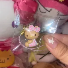 ハローキティ ラブリー フリル シリーズ マスコット ストラップ キティストラップ-ピンク ヒョウ柄 レオパード