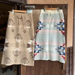 ニットスカート ネイティブ柄 オルテガ柄 ジャガード マキシスカート