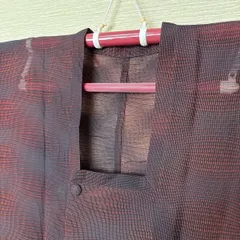 【き731】紗羽織 黒紅ぼかし 透け感あり 夏用 女性用 着物 羽織 上品 モダン アンティーク調