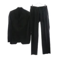 EMPORIO ARMANI (エンポリオアルマーニ) ストライプ柄セットアップ ウールジャケット スラックスパンツ ブラック