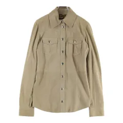 DOLCE & GABBANA (ドルチェアンドガッバーナ) 2ポケット スウェードレザー 長袖シャツ ベージュ F5591Lのサムネイル